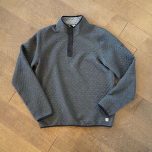 Marine Layer Mens Medium Gray Snap Button Quilted‎ Pullover Classic
